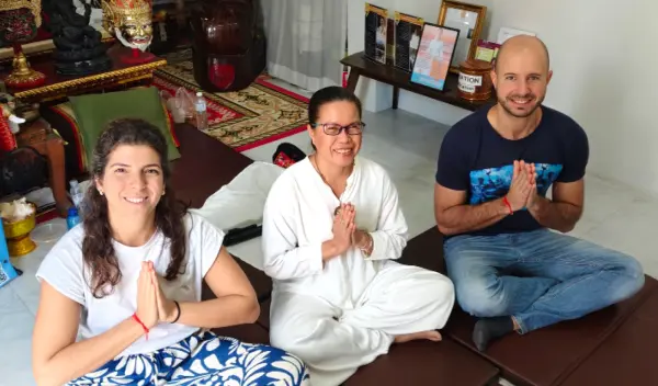 Students in meditation practice with Master Kaie at Silver Temple