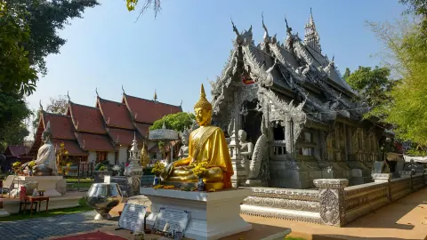 Wide temple photograph used for 347 Awakening in Chiang Mai
